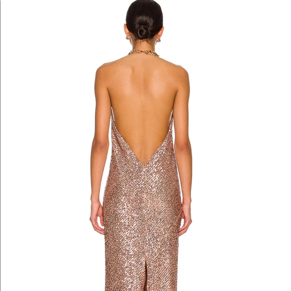 TOM FORD, sequinned halterneck gown color PINK, SS22, - Picture 3 of 6